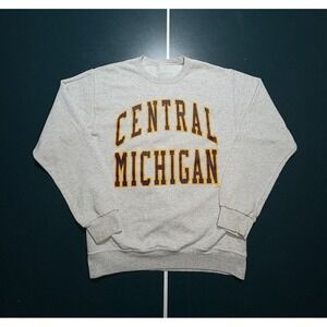 Vintage Central Michigan University Crewneck Sweatshirt Men Small Gray Retro 90s